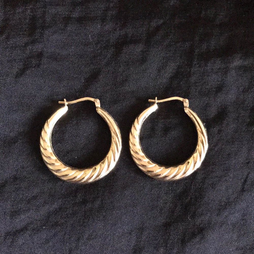 Sterling silver gold hoops